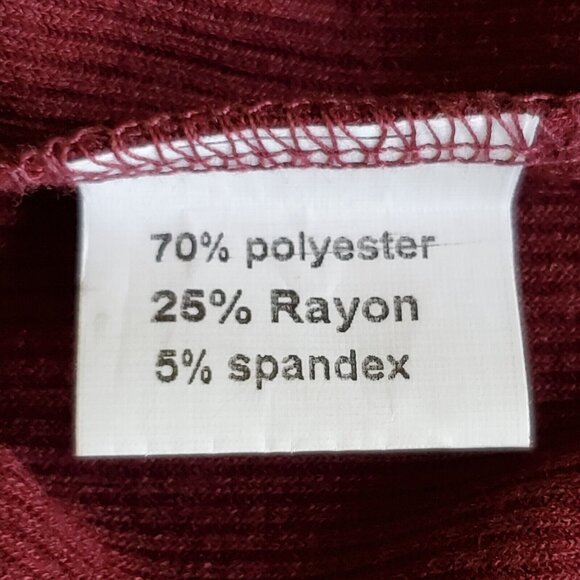 Women's L Midi Dress Sleeveless Cowl Neck Knit Stretch Maroon Red Elastic Waist - Picture 12 of 13